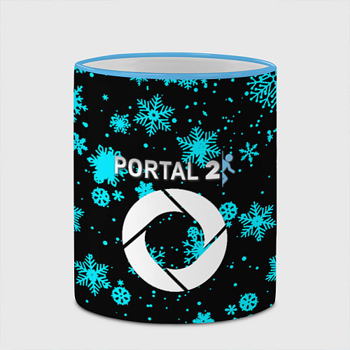 Кружка цветная Portal winter / 3D-Небесно-голубой кант – фото 2