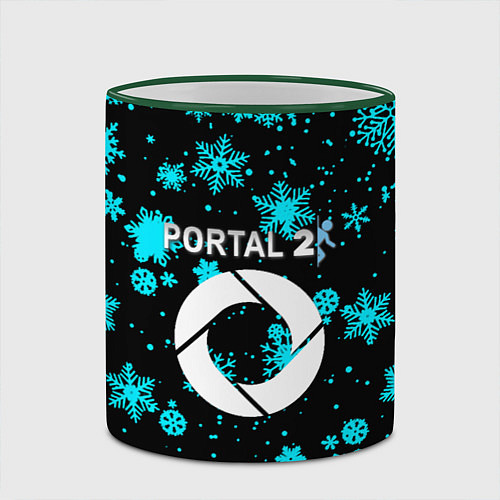 Кружка цветная Portal winter / 3D-Зеленый кант – фото 2