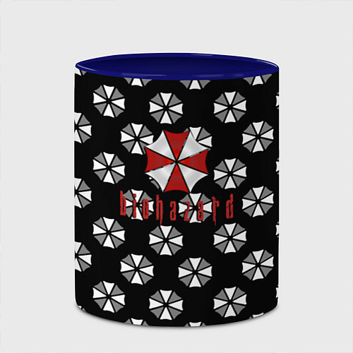 Кружка цветная Resident evil pattern umbrella / 3D-Белый + синий – фото 2