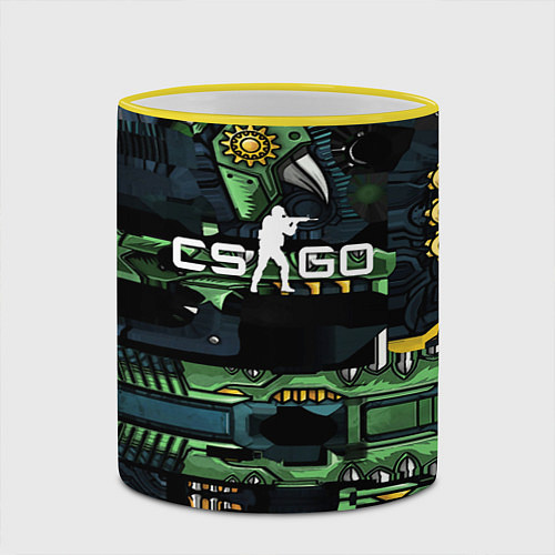 Кружка цветная Counter strike gamer / 3D-Желтый кант – фото 2