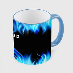 Кружка 3D CGGO blue flame, цвет: 3D-небесно-голубой кант