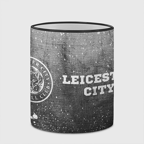 Кружка цветная Leicester City - grey gradient по-горизонтали / 3D-Черный кант – фото 2