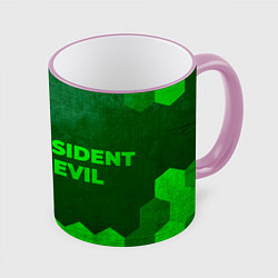 Кружка 3D Resident Evil - green gradient по-горизонтали, цвет: 3D-розовый кант