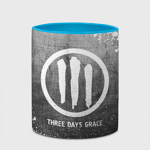 Кружка цветная Three Days Grace - grey gradient / 3D-Белый + небесно-голубой – фото 2