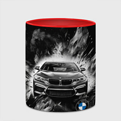 Кружка 3D BMW брызги абстракции, цвет: 3D-белый + красный — фото 2