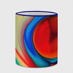 Кружка 3D Жидкие цветные краски, цвет: 3D-синий кант — фото 2