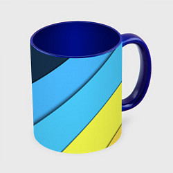 Кружка 3D Линии геометрия, цвет: 3D-белый + синий