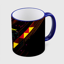 Кружка 3D Cyberpunk2077 geometry, цвет: 3D-синий кант