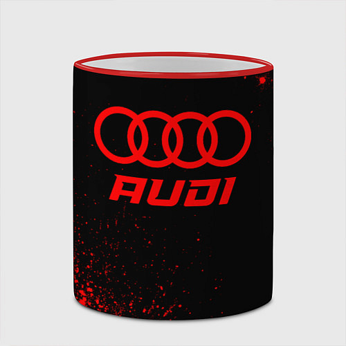 Кружка цветная Audi - red gradient / 3D-Красный кант – фото 2