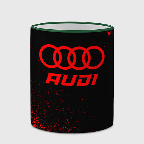 Кружка цветная Audi - red gradient / 3D-Зеленый кант – фото 2