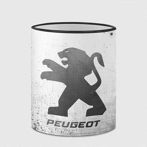Кружка цветная Peugeot - white gradient / 3D-Черный кант – фото 2