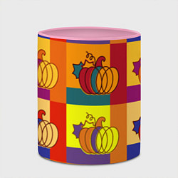 Кружка 3D Тыква разноцветная, цвет: 3D-белый + розовый — фото 2