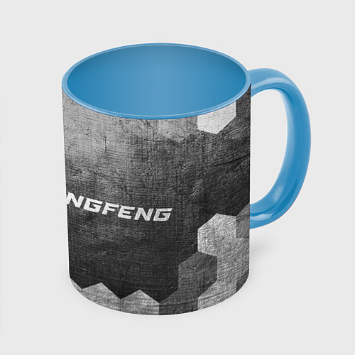 Кружка цветная Dongfeng - grey gradient по-горизонтали / 3D-Белый + небесно-голубой – фото 1