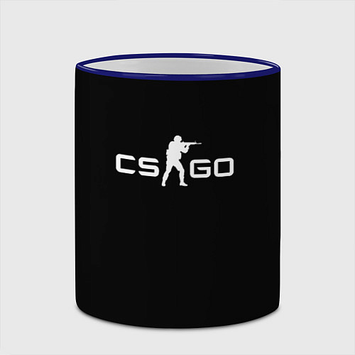 Кружка цветная CSGO logo / 3D-Синий кант – фото 2