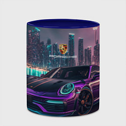 Кружка 3D Porshe night city, цвет: 3D-белый + синий — фото 2