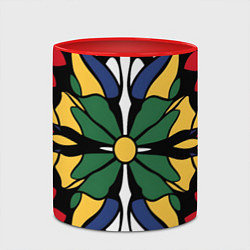 Кружка 3D Узор калейдоскоп, цвет: 3D-белый + красный — фото 2