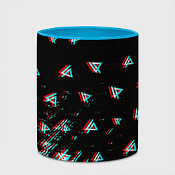 Кружка 3D Linkin park glitch patern, цвет: 3D-белый + небесно-голубой — фото 2