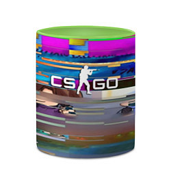 Кружка 3D CSGO текстура скин, цвет: 3D-белый + светло-зеленый — фото 2