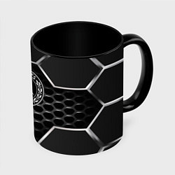 Кружка 3D Mercedes carbon, цвет: 3D-белый + черный