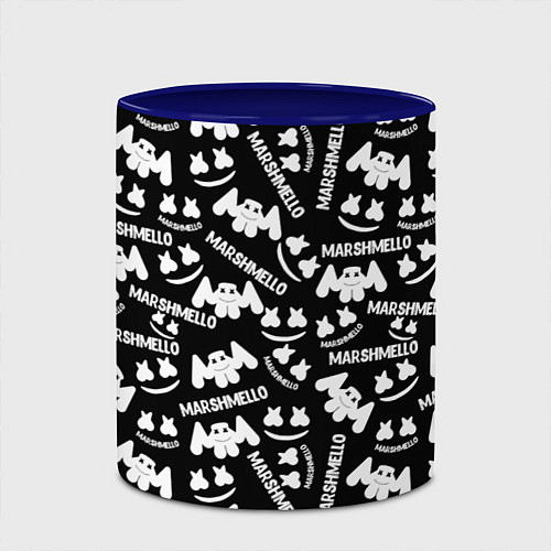Кружка цветная Marshmello pattern music / 3D-Белый + синий – фото 2