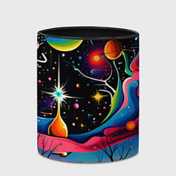 Кружка 3D Необычная планета и космос в стиле Сальвадор Дали, цвет: 3D-белый + черный — фото 2