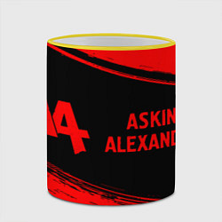 Кружка 3D Asking Alexandria - red gradient по-горизонтали, цвет: 3D-желтый кант — фото 2