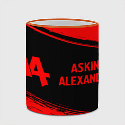 Кружка 3D Asking Alexandria - red gradient по-горизонтали, цвет: 3D-оранжевый кант — фото 2