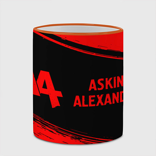 Кружка цветная Asking Alexandria - red gradient по-горизонтали / 3D-Оранжевый кант – фото 2