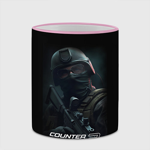 Кружка цветная CS counter terrorist / 3D-Розовый кант – фото 2