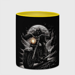 Кружка 3D Мотоциклист готический стиль, цвет: 3D-белый + желтый — фото 2