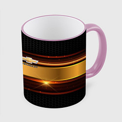 Кружка 3D Chevrolet auto abstract, цвет: 3D-розовый кант