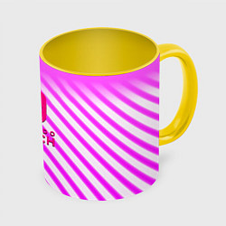 Кружка 3D Nintendo pink line, цвет: 3D-белый + желтый