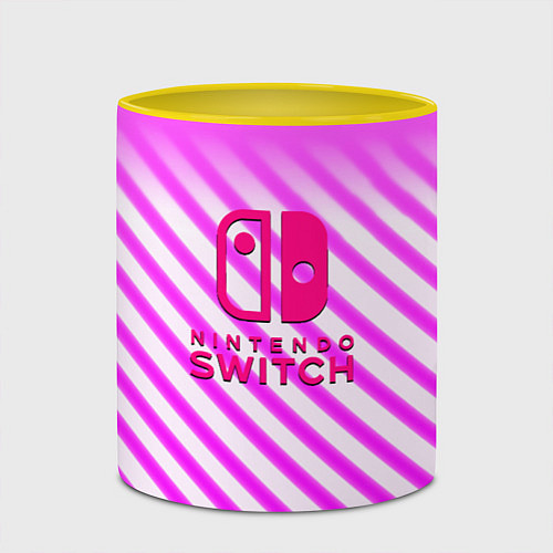 Кружка цветная Nintendo pink line / 3D-Белый + желтый – фото 2