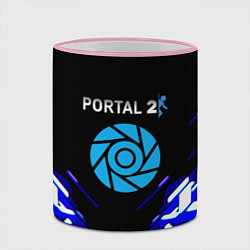 Кружка 3D Portal 2 неоновая текстура, цвет: 3D-розовый кант — фото 2