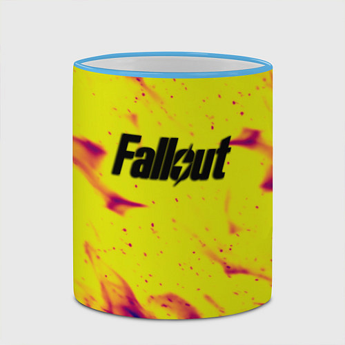 Кружка цветная Fallout fire steel / 3D-Небесно-голубой кант – фото 2