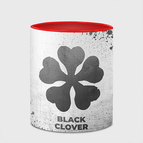 Кружка цветная Black Clover - white gradient / 3D-Белый + красный – фото 2