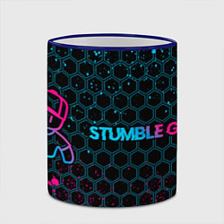 Кружка 3D Stumble Guys - neon gradient по-горизонтали, цвет: 3D-синий кант — фото 2