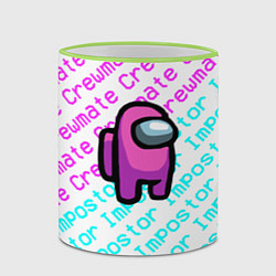 Кружка 3D Among us pattern steel, цвет: 3D-светло-зеленый кант — фото 2