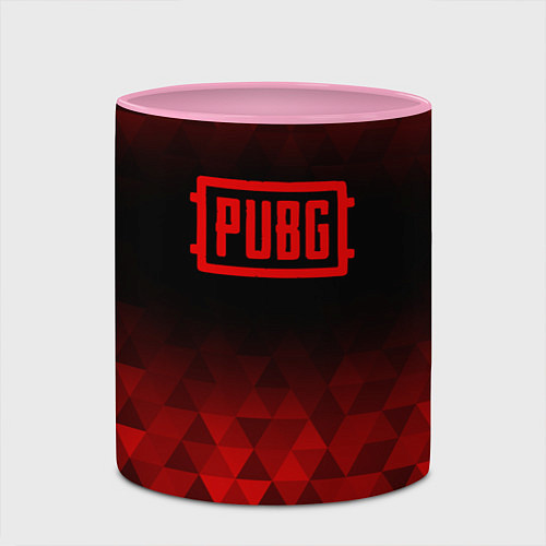 Кружка цветная PUBG red poly / 3D-Белый + розовый – фото 2