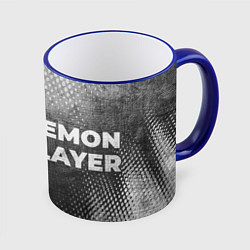 Кружка 3D Demon Slayer - grey gradient по-горизонтали, цвет: 3D-синий кант