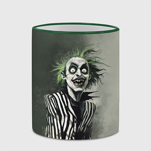Кружка цветная Сумасшедший Битлджус / 3D-Зеленый кант – фото 2