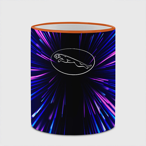 Кружка цветная Jaguar neon energy / 3D-Оранжевый кант – фото 2