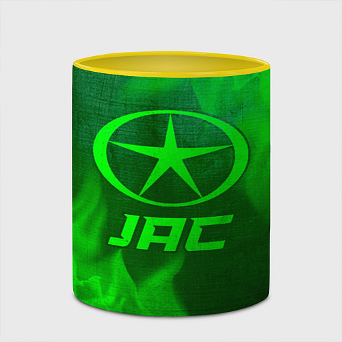Кружка цветная JAC - green gradient / 3D-Белый + желтый – фото 2