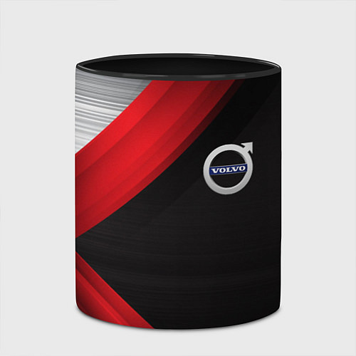Кружка цветная Volvo metal stripes / 3D-Белый + черный – фото 2