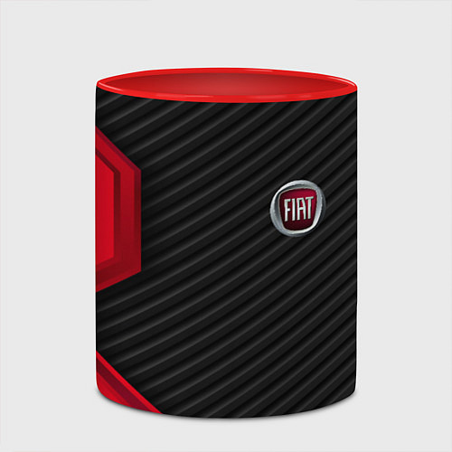 Кружка цветная FIAT текстура метал / 3D-Белый + красный – фото 2