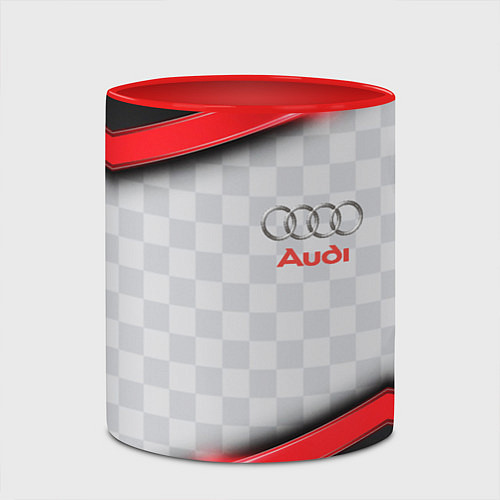 Кружка цветная AUDI auto texture / 3D-Белый + красный – фото 2