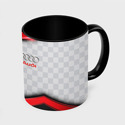Кружка 3D AUDI auto texture, цвет: 3D-белый + черный