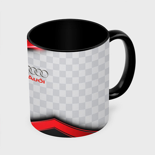 Кружка цветная AUDI auto texture / 3D-Белый + черный – фото 1