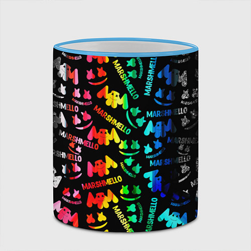 Кружка цветная Marshmello neon color / 3D-Небесно-голубой кант – фото 2