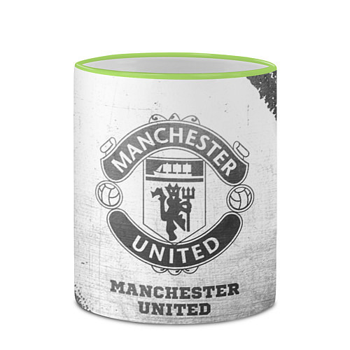 Кружка цветная Manchester United - white gradient / 3D-Светло-зеленый кант – фото 2